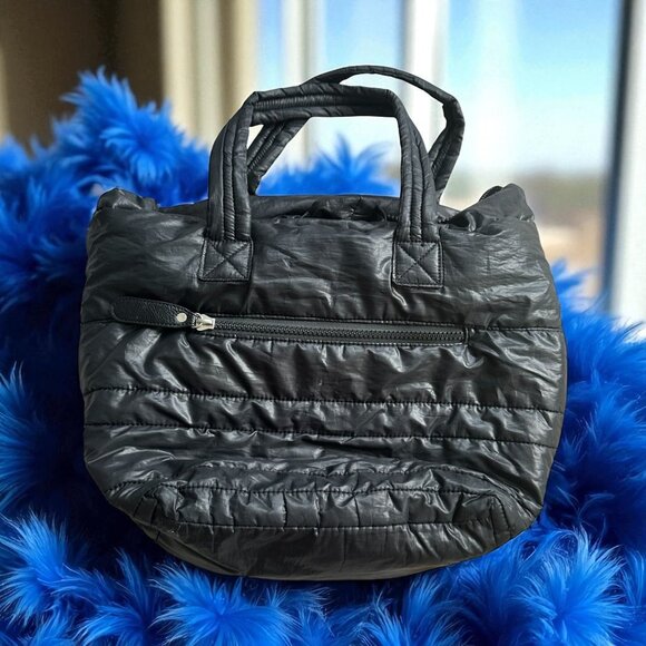 SONDRA ROBERTS Black Puffer Shoulder Tote Bag - Picture 1 of 10